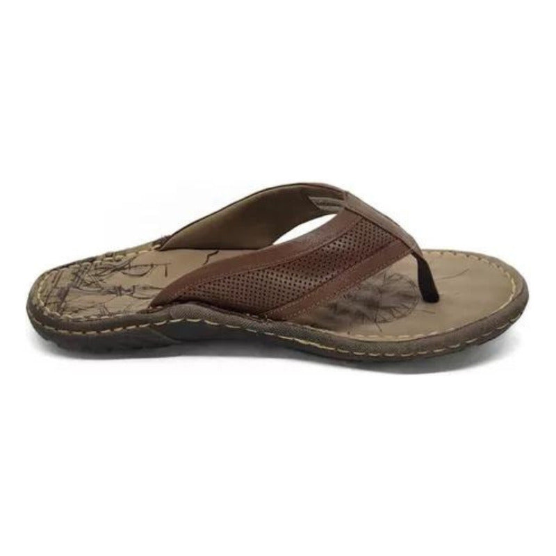 Chinelo Masculino De Couro Maldivas 3139 Cor Marron Freeway