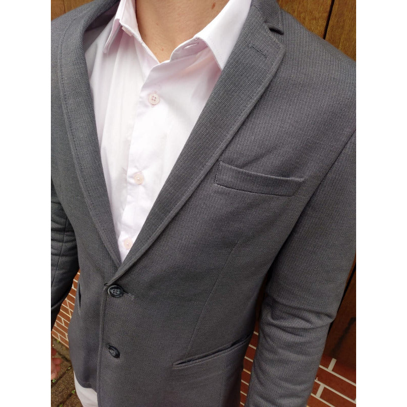 Blazer Masculino Sarja Da Docthos Cinza