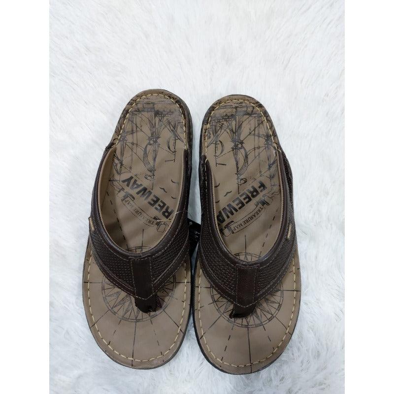 Chinelo Masculino De Couro Maldivas 3139 Cor Marron Freeway - Minha loja