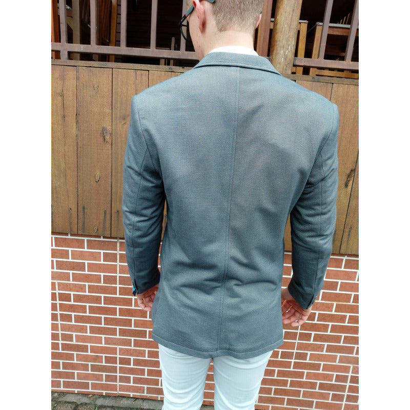 Blazer Masculino Sarja Da Docthos Cinza