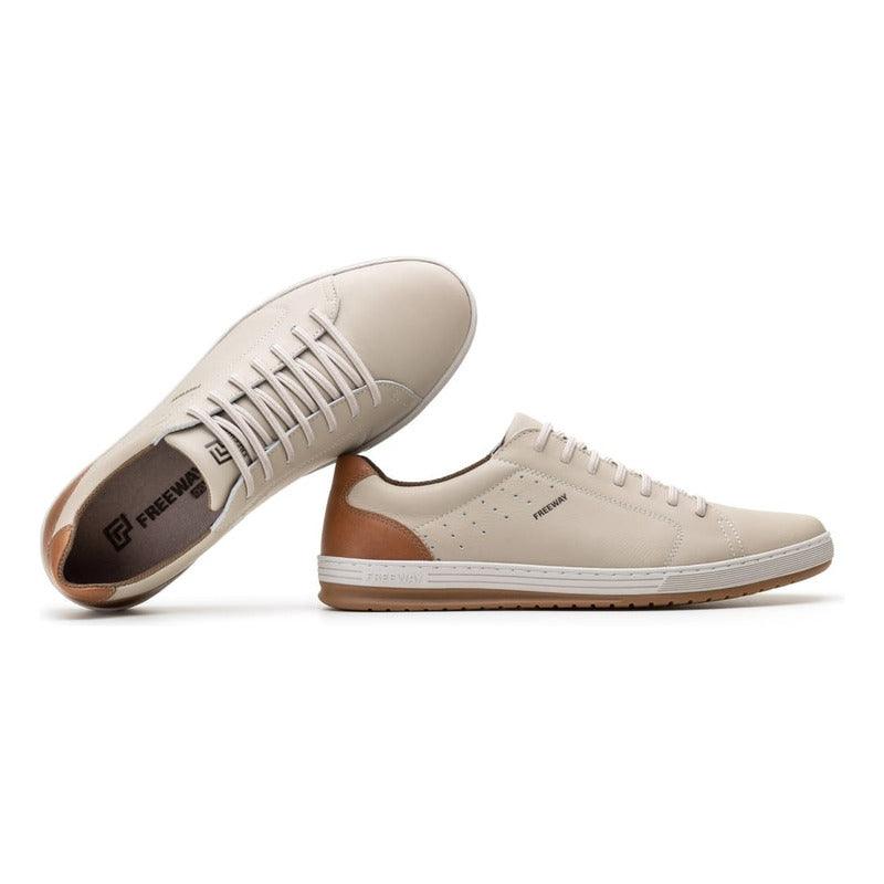 Tênis Masculino Freeway Track02 3722 Couro Offwhite - Minha loja