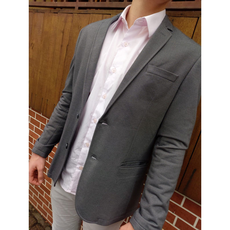 Blazer Masculino Sarja Da Docthos Cinza