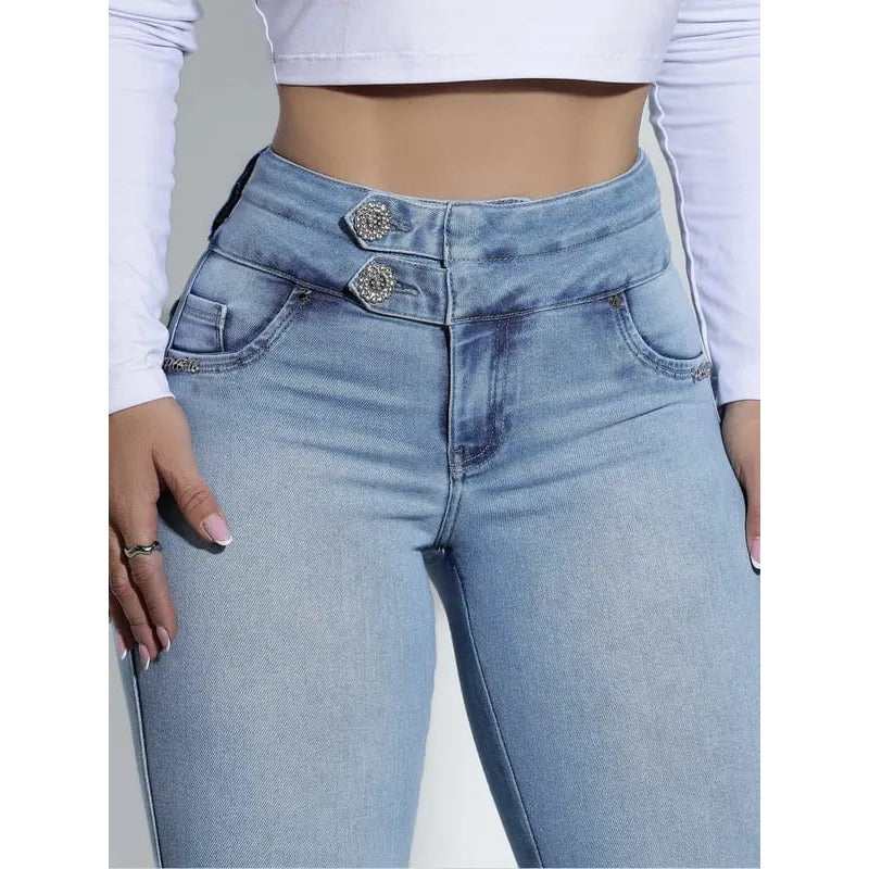 Calça Feminina Jeans Clarinho Modeladora Ref. 84786