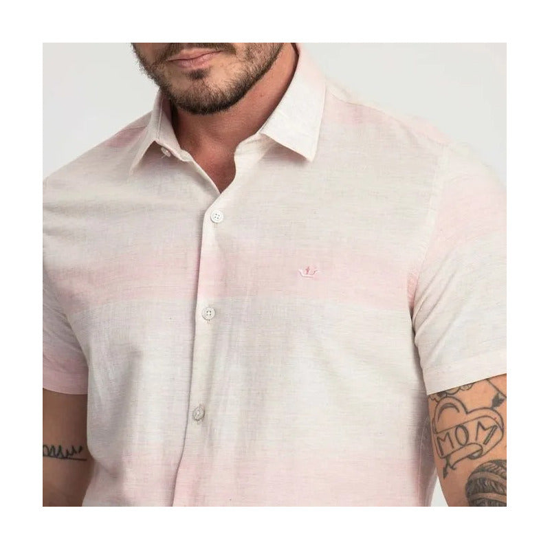 Camisa Manga Curta Docthos Slim Listrada - Wertir bem confecções