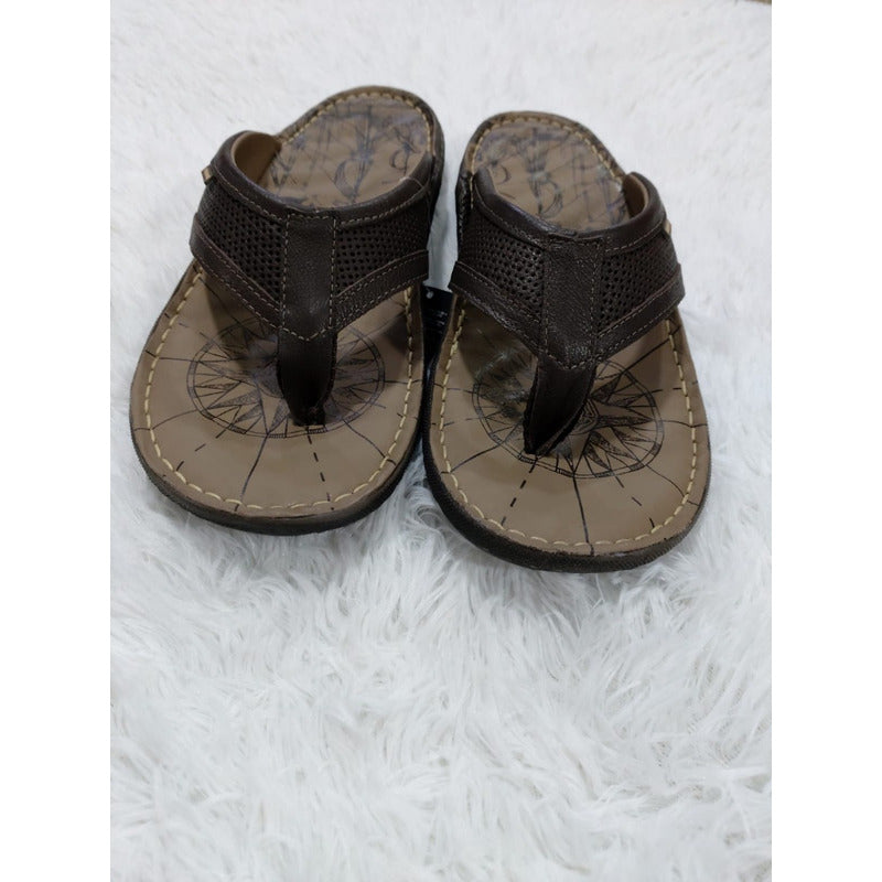 Chinelo Masculino De Couro Maldivas 3139 Cor Marron Freeway