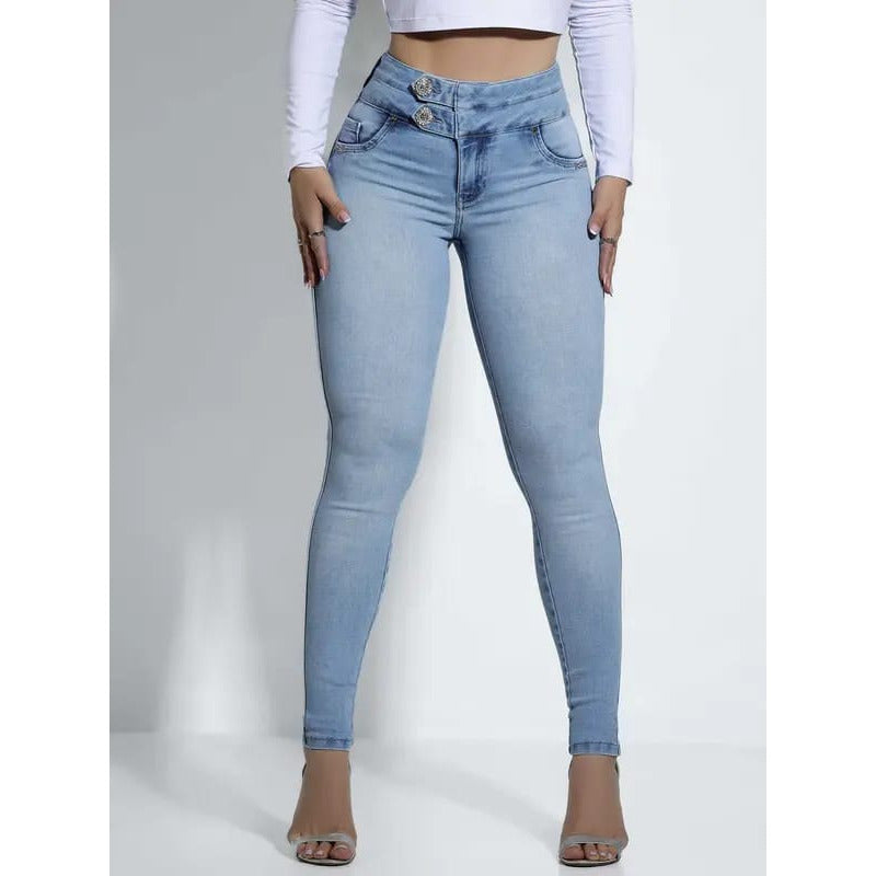 Calça Feminina Jeans Clarinho Modeladora Ref. 84786