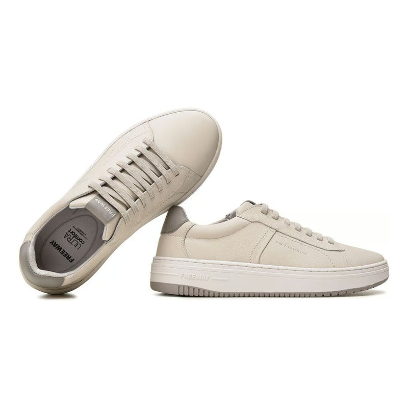 Tênis Casual Masculino Freeway Evo02 4077 Couro Branco