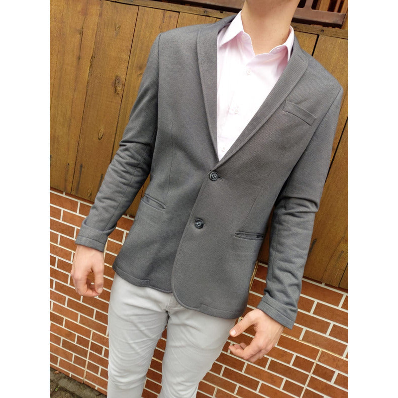 Blazer Masculino Sarja Da Docthos Cinza