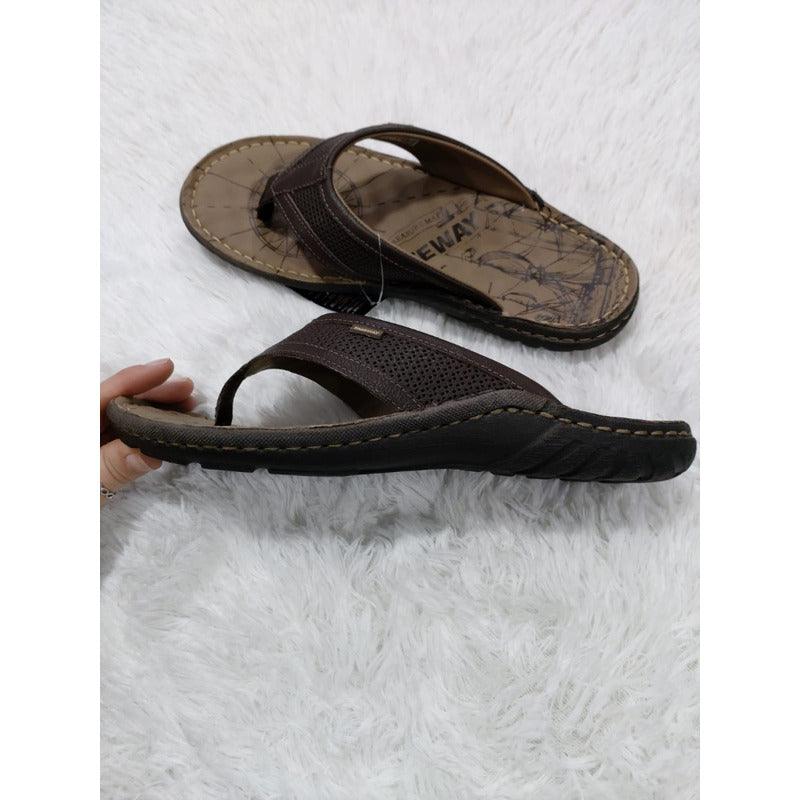 Chinelo Masculino De Couro Maldivas 3139 Cor Marron Freeway - Minha loja