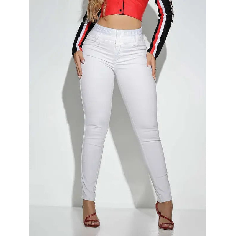 Calça Feminina Branca Cós Alto Ref. 84794