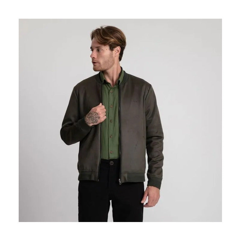 Jaqueta Docthos Slim Bomber Suede Estampado 736230