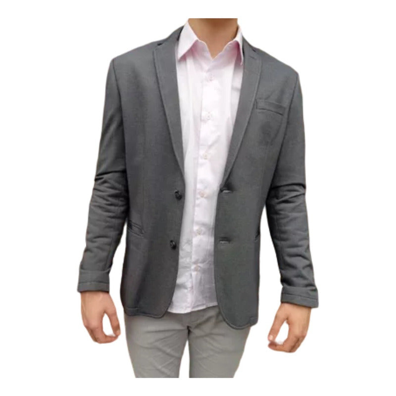 Blazer Masculino Sarja Da Docthos Cinza