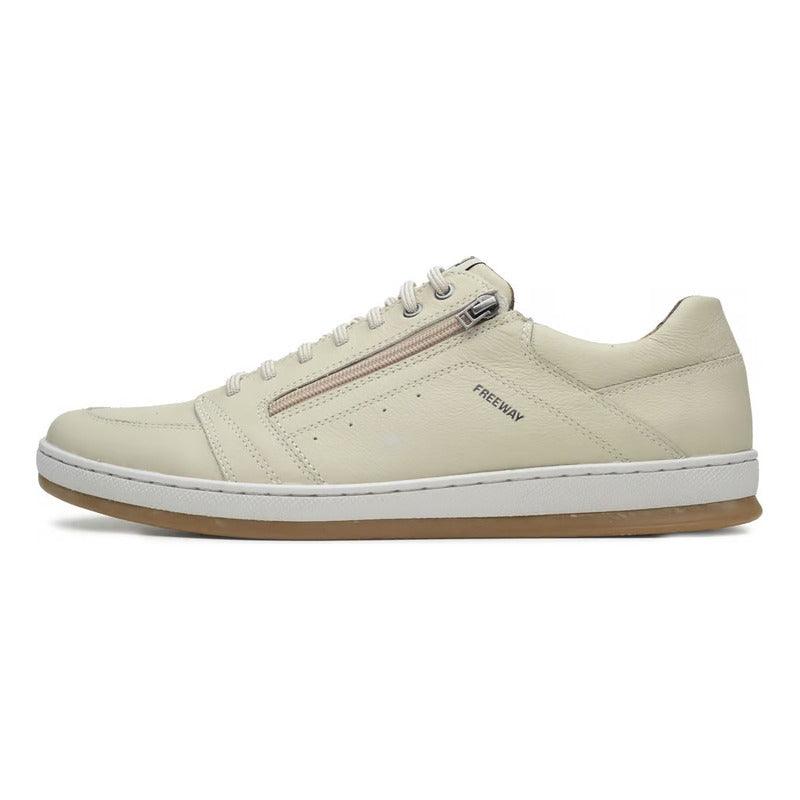 Tênis Casual Masculino Freeway Alpha002 3722 Couro Offwhite - Minha loja